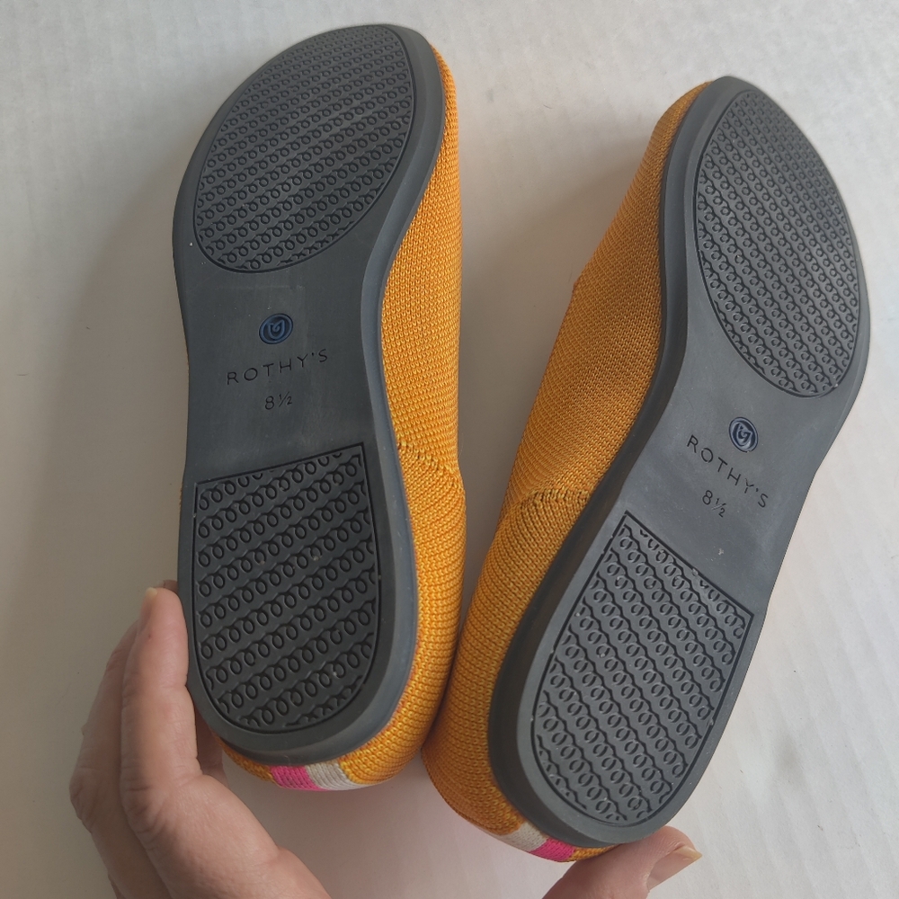 Rothy’s The Loafer – Sunflower Yellow with Pink Stripe | Size 8.5 NWOT - Picture 6 of 7